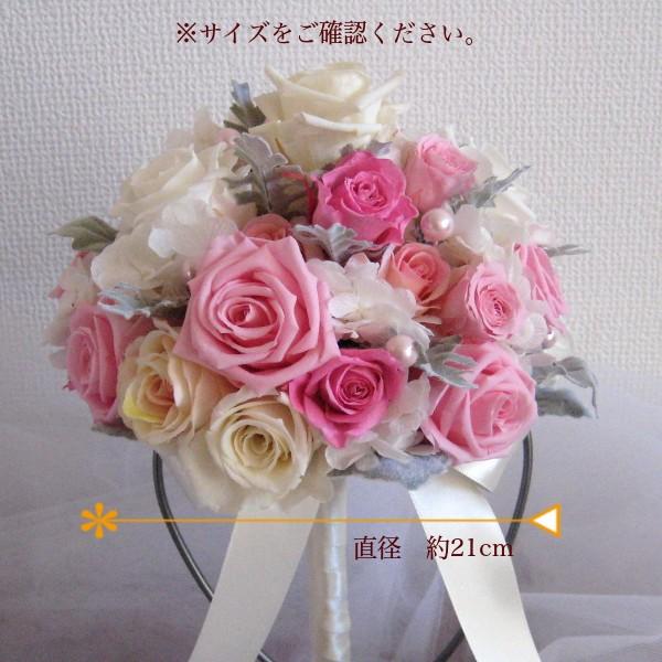 アンティークピンクローズブーケ＆ブートニア ブーケスタンドお付けし