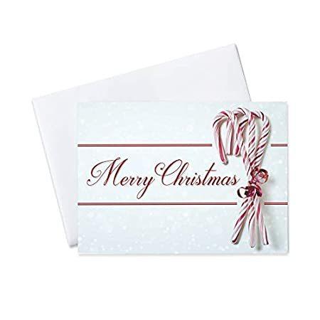 【超歓迎】 クリスマスグリーティングカード – h1605。ビジネスグリーティングカード横にfeaturing Can Candy Christmas Merry 絵手紙、カード紙