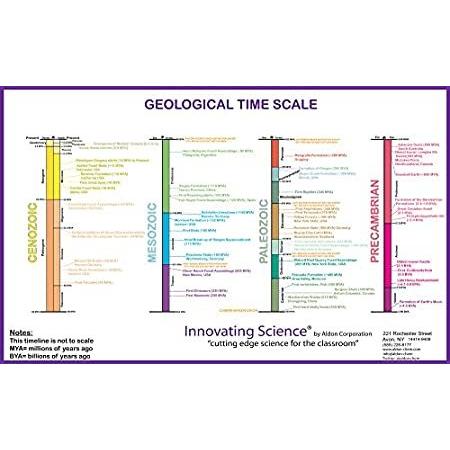 21quot;x34quot; Premium 超人気新品 100# Paper Color-Coded Geology Poster Scale Time by 新商品 Innovat