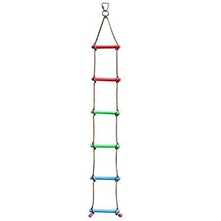 Rainbow Craft ラグジュアリー 50フィート スラックライン モンキーバーキット Colorful Climbing Ladder マルチ 人気商品