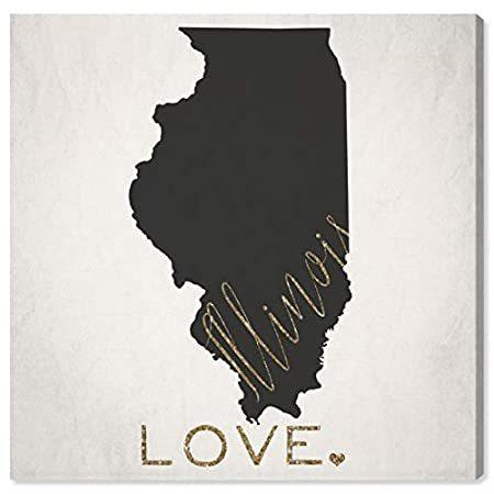 驚きの安さ The Oliver Home Love' 'Illinois Prints Canvas Art Wall Flags Co. Artist Gal ポスター