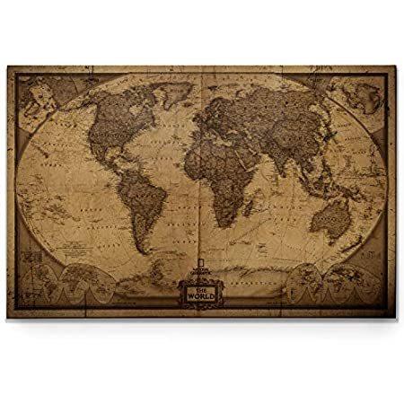 数々のアワードを受賞 世界旅行マップ ウォールアートコレクション エグゼクティブナショナルジオグラフィック世界旅行マップパネル キャンバスプリント ウォールアート 枠張り済 子供用学習机付属品 パーツ Portalcultura Net Br