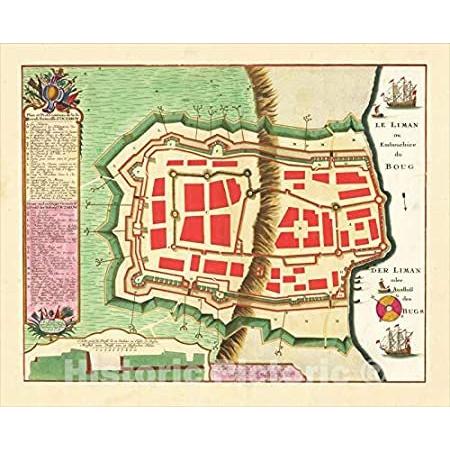 【激安】 Historic d' Forteresse fameuse la de Nouveau Profil et Plan [Ochakov] : Map ポスター