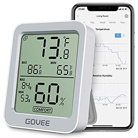 激安通販新作 Room Thermometer, Indoor Hygrometer Digital Bluetooth Govee Humidity Te and 気圧計、高度計