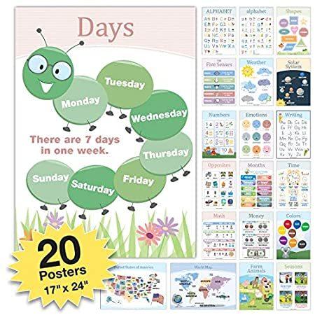 クーポン大特価 特大教育ポスター枚 幼児用 24x17両面英語とスペイン語 内容 アルファベットカラー 文字 数字 図形 月日 天気 動物 太陽系 季節地図 日本卸し売り Ssl Daikyogo Or Jp