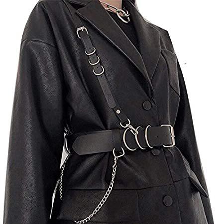 ファッションハーネス ウエストボディベルト パンク チェストベルト チェーン付き レディース ガールズ Us サイズ Medium カラ 100 正規品