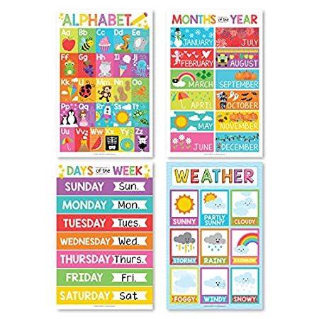 ソプラノウクレレ アルファベット4枚 月 天気 日 曜日カレンダー 子供用 Abcポスター 幼児向け 壁装飾アート 幼稚園 教室 入学準備 ホームスクール用 教育用ラミ 617sp秋冬新作 Dgwebconcept Fr