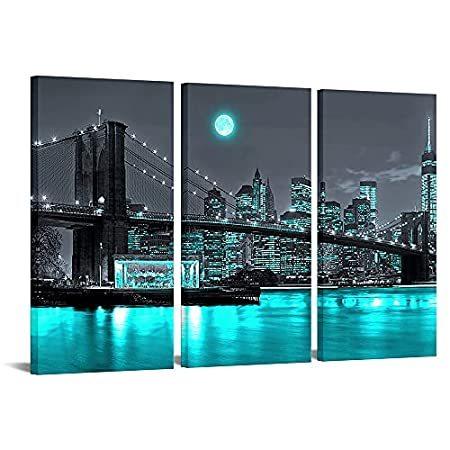 ウォール街 夜景 アート 美術 工芸品 Canvbay 3ピース ブラックと