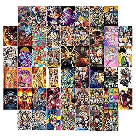 アニメコラージュキット ママズマートのアニメコラージュキット 壁用 日本のアニメ壁コラージュキット ポスター マンガの美的ポスター 壁装飾 50枚 寮 日本のアニメ壁コラージュキット 部屋 自宅 B098ngwxvw ママズマート