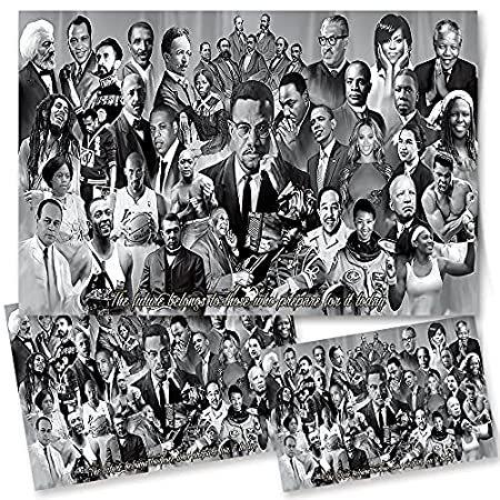 国内外の人気集結 アフリカンアメリカン 偉大で卓越したブラック歴史月プリント ビンテージアートポスター マーティン ルーサーキング マルコム ポスター オバマキング X 全品送料無料