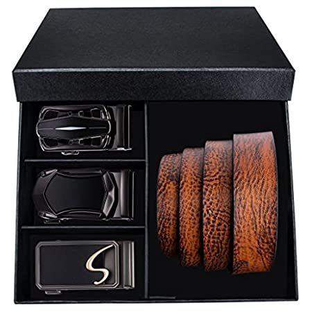 ブランド雑貨総合 輝く高品質な ママズマートLSDJGDDE Box Belt For Men Gift Leather Casual Orange Cowboy Je ligerliger.com ligerliger.com