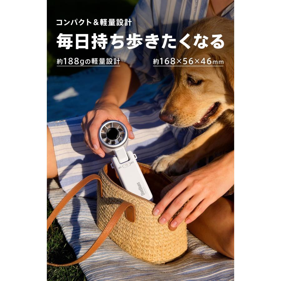 ハンディファン 扇風機 首掛け 小型 爆風 10m/s Diveblues JetForceFAN