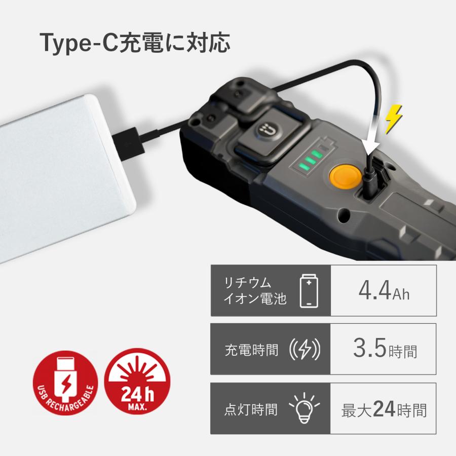 Brennenstuhl ブレンネンストゥール LEDライト 充電式 照明 屋外 usb 懐中電灯 ハンディライト 防災 強力 最強 防水 マグネット 作業灯 タイプc 車 アウトドア_5