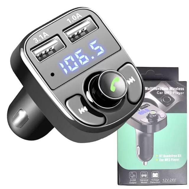 NEW※箱付き FMトランスミッター USB2口急速充電 mp3 ハンズフリー