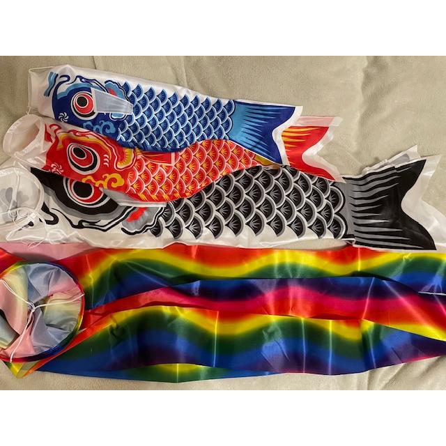 5点セット＼祝日も発送！／【鯉のぼり3匹＋1.4m吹流し+ポール