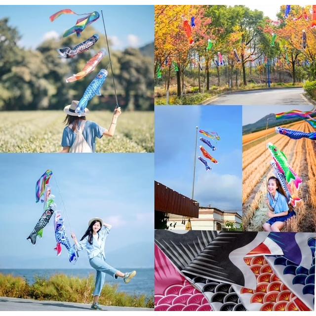 5点セット＼祝日も発送！／【鯉のぼり3匹＋1.4m吹流し+ポール