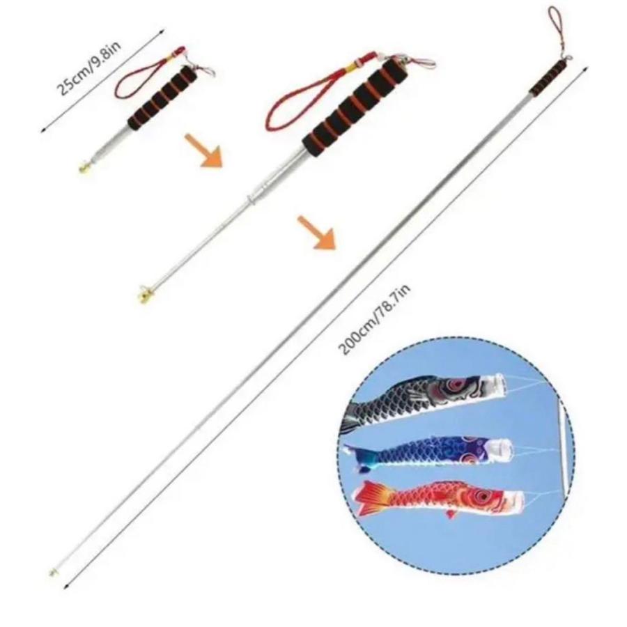 Full Set 鯉のぼり【鯉4匹 1.4m+吹流し+2m伸縮ポール付 Full Set 鯉のぼり【鯉4匹 1.4m+吹流し+2m伸縮ポール付