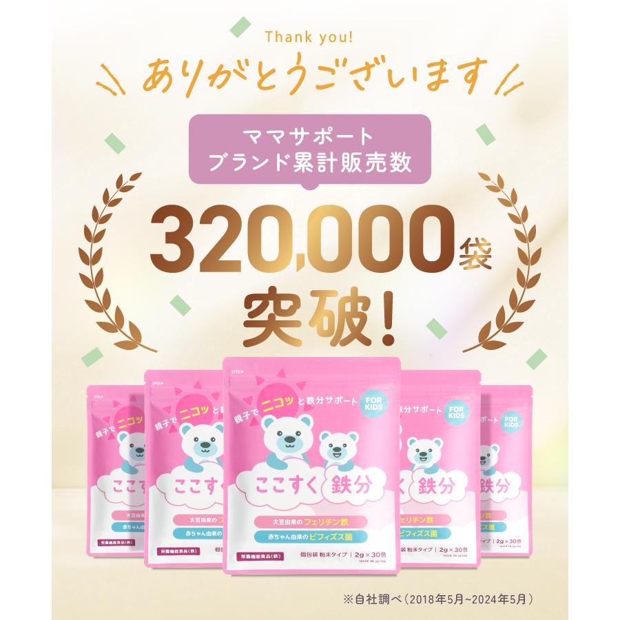 ママセレクト ここすく鉄分【まとめ割2袋セット】フェリチン鉄 サプリ