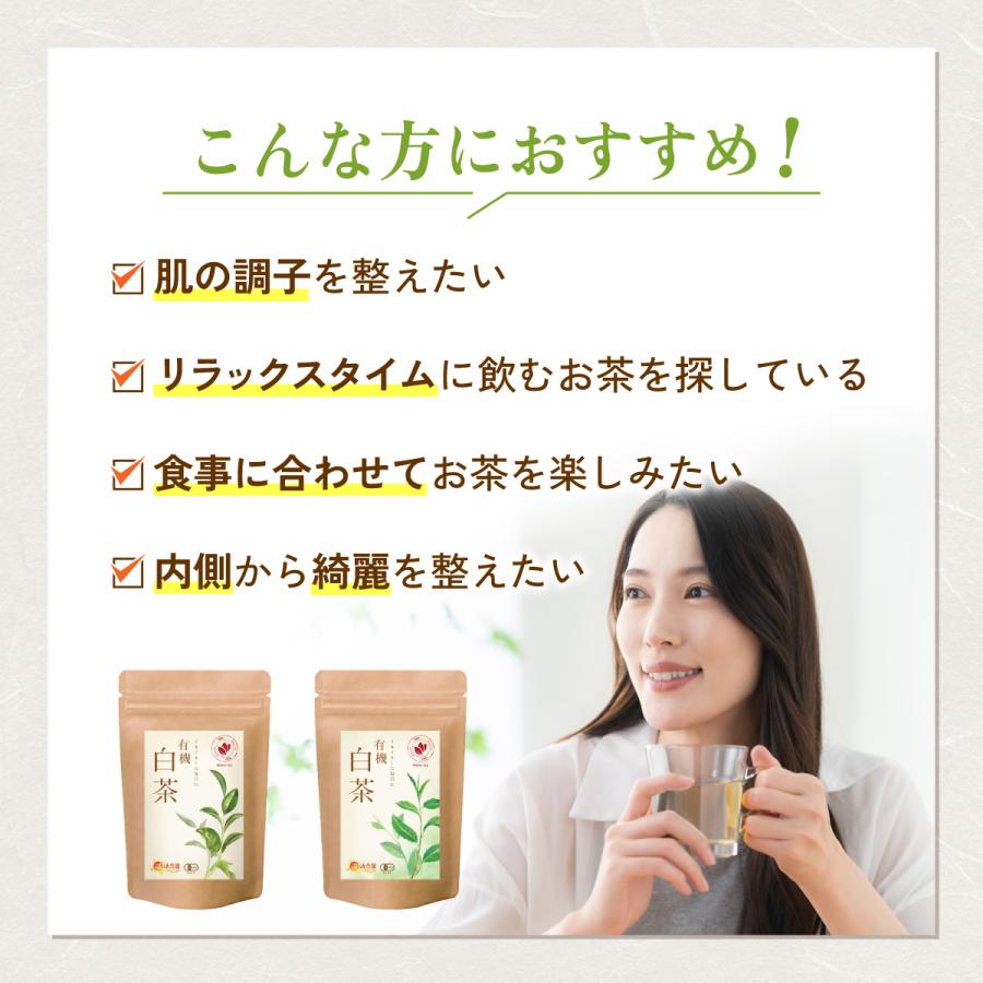 有機白茶 1.5g×20包  ティーバッグ  温活農園 公式 | 水出し ホワイトティー 有機JAS認証 ネパール産 ポリフェノール ビタミンC お茶 | 温活農園 | 08