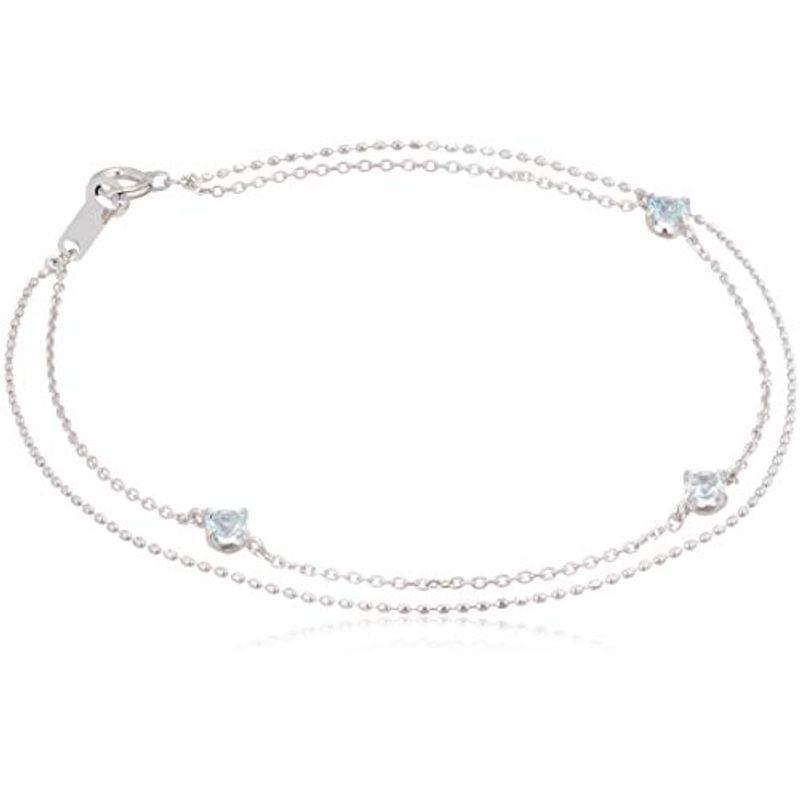 数量は多】 4℃(ヨンドシー) 2連風 アクアマリンK10ホワイトゴールド(WG