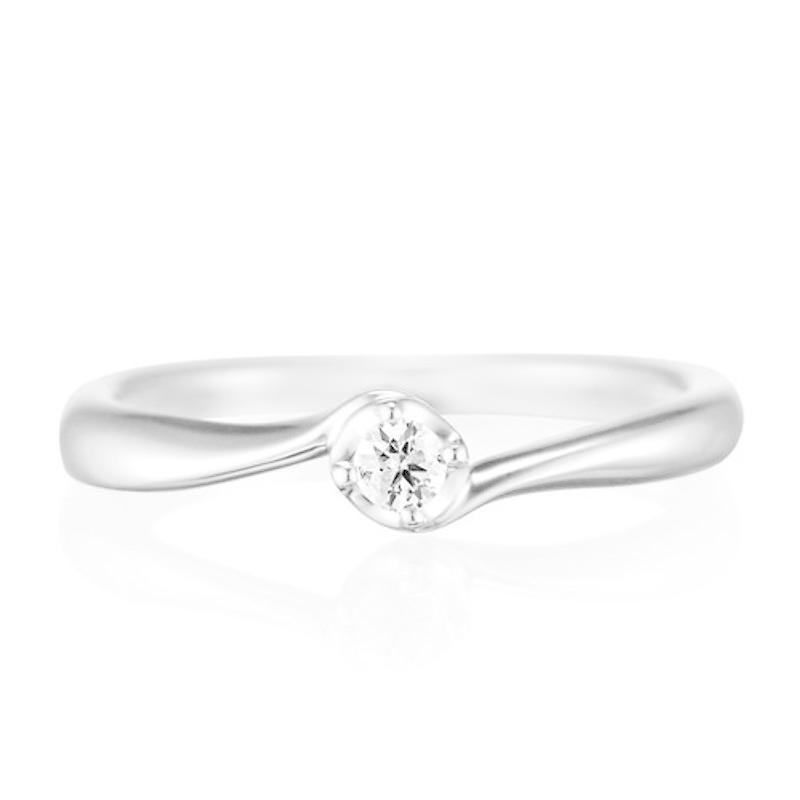 4℃ (ヨンドシー) ウェーブライン ダイヤモンドK10ホワイトゴールド(WG)リング 日本サイズ12号 110746143201(24160円)