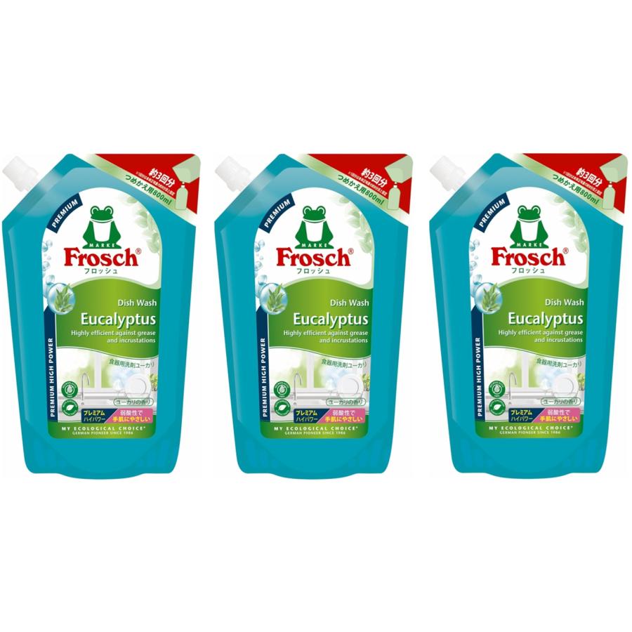 旭化成ホームプロダクツ Frosch フロッシュ 食器用 洗剤 プレミアム ユーカリ つめかえ 800ml 3個 セット