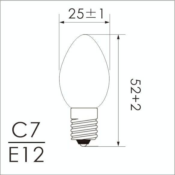ローソク球(ろうそく型白熱電球) C7 E12 110V5W (1C) クリアー 1個単位販売ページ【返品交換不可】 |  | 01