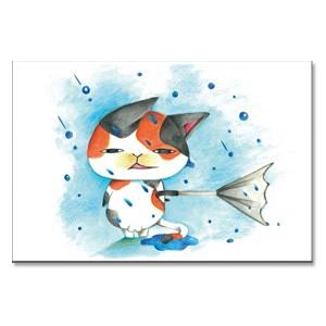 傘など意味が無い　猫ポストカード｜mamekou-boo