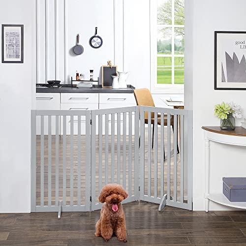 最新 unipaws ハイタイプペットゲート置くだけ木製バリア、犬用フェンス 、グレー 【K2046990019】(11129円)