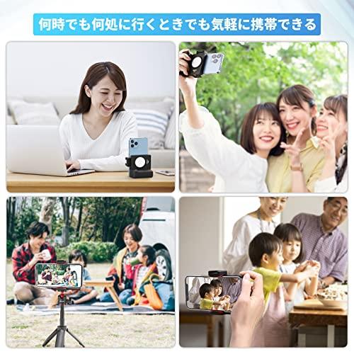 Ulanzi スマホホルダー 自撮り用 スマホグリップ 撮影用ライト付き