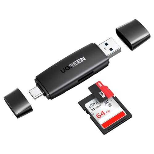 UGREEN SDカードリーダー Type-C OTG対応 1台2役 USB3.0 Microsd 2TBまで大容量カードに対応 Android
