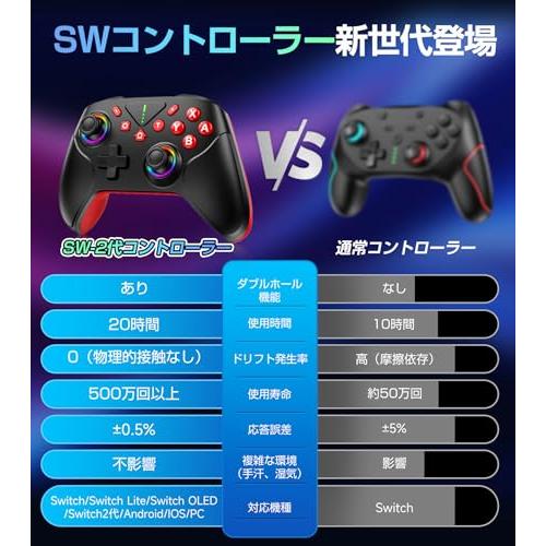 2025革新モデル Switch 2 コントローラー Switch1/2代対応 ダブル