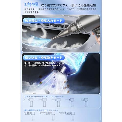 【家電批評ベストバイ受賞】エアダスター 電動ブロワー 洗車【史上爆風No.1】【2026年充電改良】300000RPM超強力高速回転 10段階風