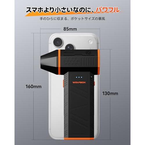 WOLFBOX エアダスター 電動ブロワー 洗車後の隙間の水滴飛ばし・日常