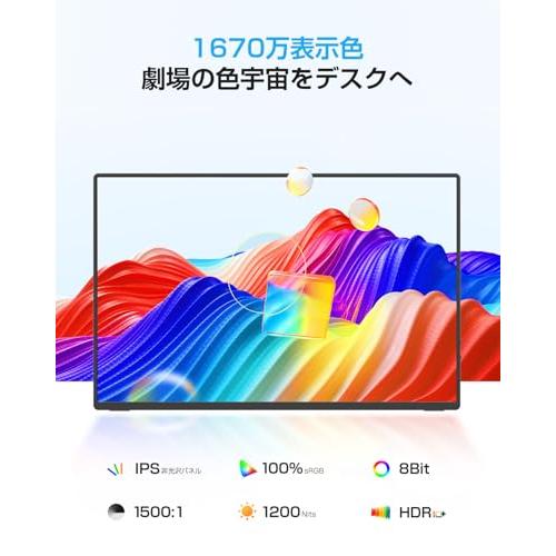 EVICIV 4K モバイルモニター 16インチ 高輝度 1200Nit 非光沢 QLED