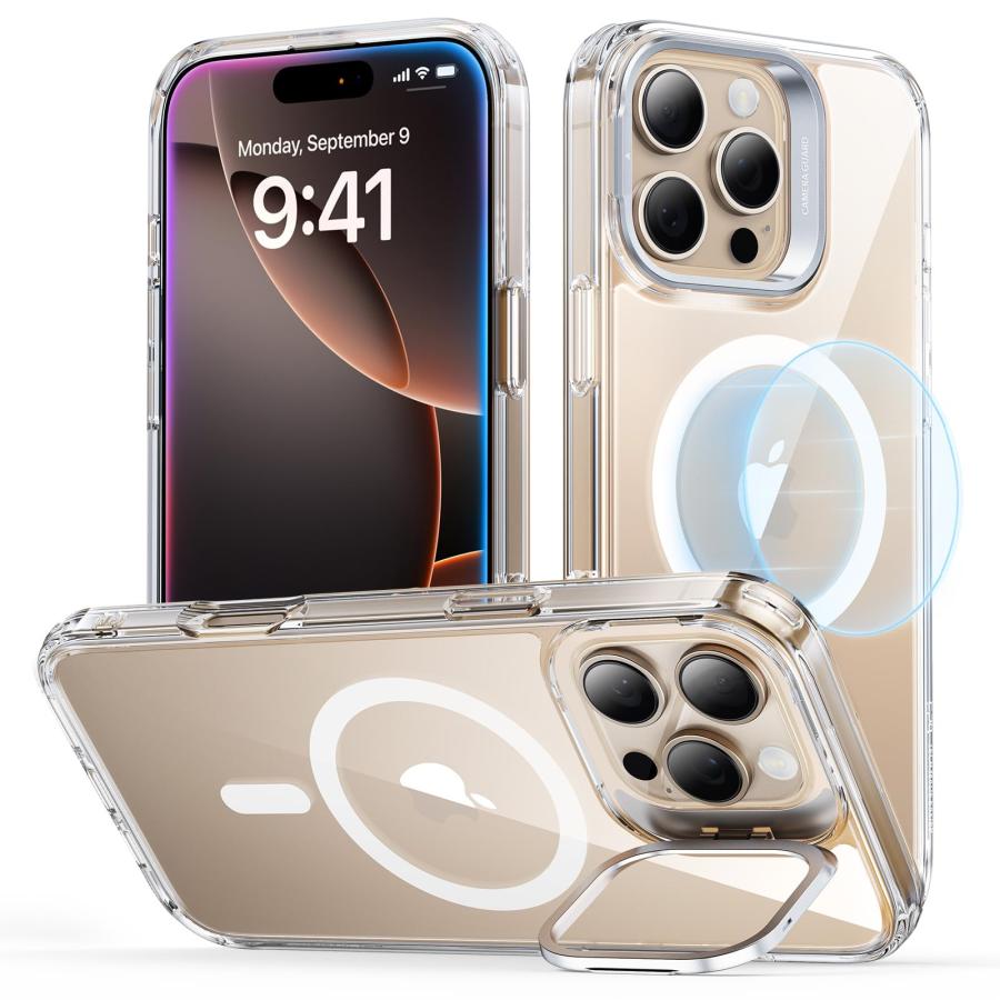 レンズスタンド内蔵・Magsafe対応】ESR iPhone 16 Pro ケース 米