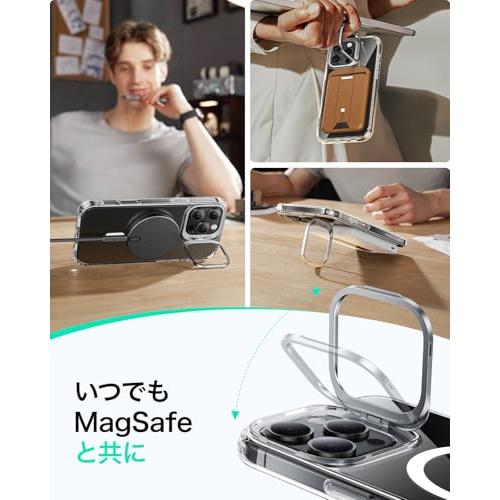 iPhone 16 Pro ケース Magsafe対応 隠しスタンド ブラック Amazon.co.jp: Anker MagGo Magnetic Case (360°リングスタンド