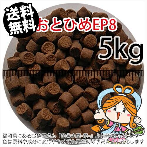 日清丸紅飼料 おとひめEP8 5kg 沈下性 8.0×6.8㎜ ※送料無料※ 沈降性(沈下性)日清丸紅飼料おとひめEP8(8.0〜6.8mm)5kg小分け品