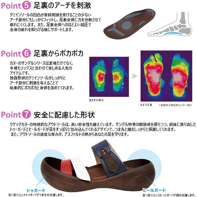 リゲッタカヌー サンダル エッグヒール レディース 定番モデル CJEG5224 安定した歩行 4色｜mamezou-shoes｜03