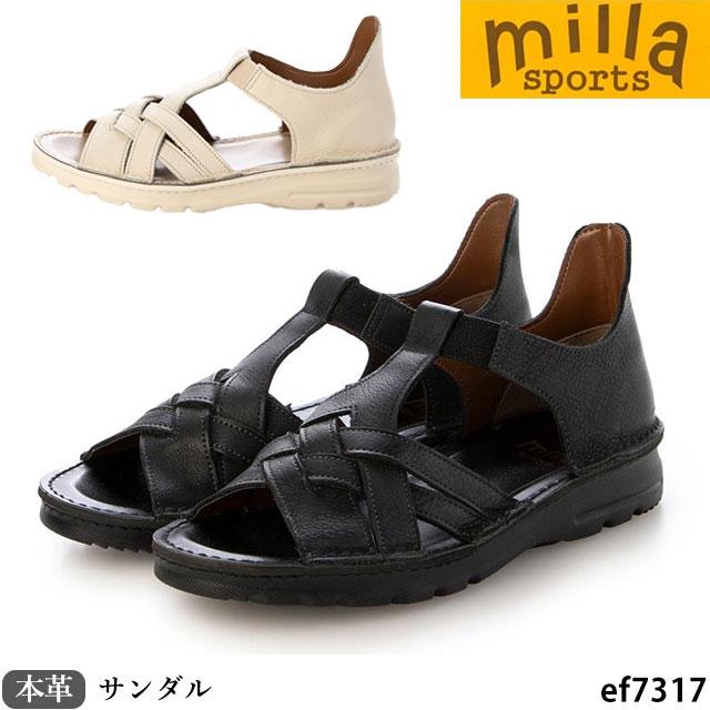 ミラスポーツ 靴 本革 日本製 サンダル milla sports EF7317 4E ASW