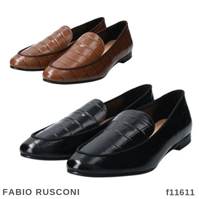 送料無料 レディース FABIO RUSCONI モカシン スリッポン 牛革 F11611 