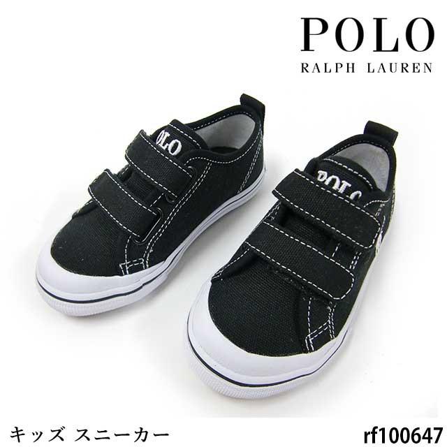 ポロラルフローレンキッズ 子供 スニーカー マジックテープ Polo Ralph Laurenrf Rf ブラック キャンバス ワンポイント ロゴ Rf まめぞう 通販 Yahoo ショッピング