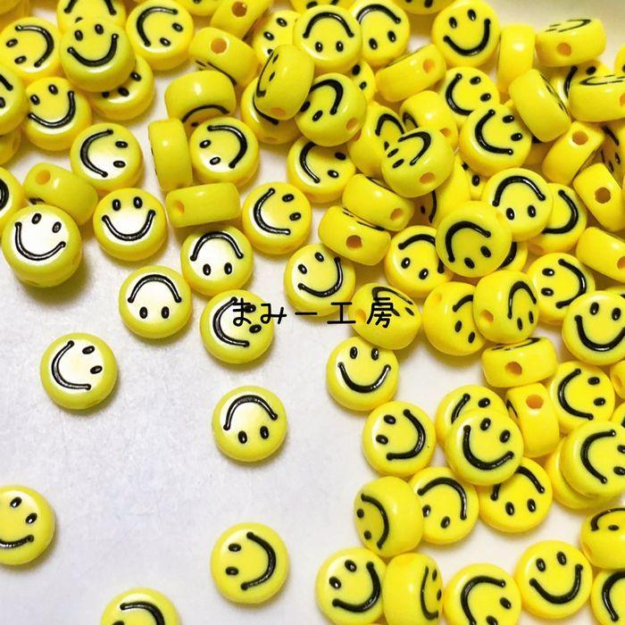 アクリルビーズ にこちゃん 7ミリ 50個 : まみー工房ヤフー