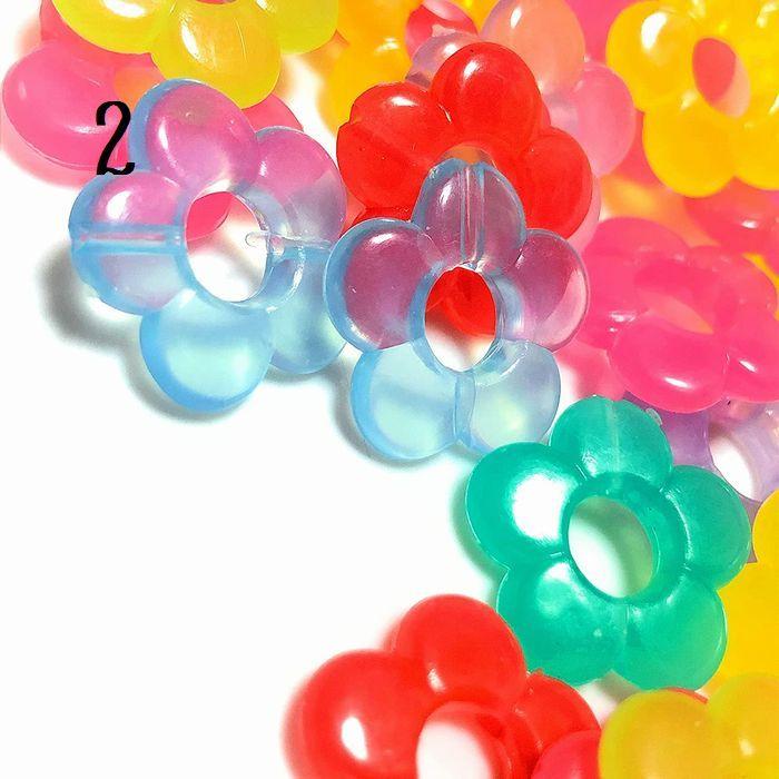 アクリルビーズ 穴あきフラワー 19ミリ 50個 : まみー工房ヤフー