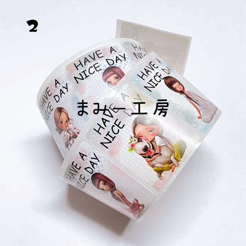 ロールシールなどいろいろセット③ ロールシール have a nice day スクエア 3*4センチ 1巻（約500枚