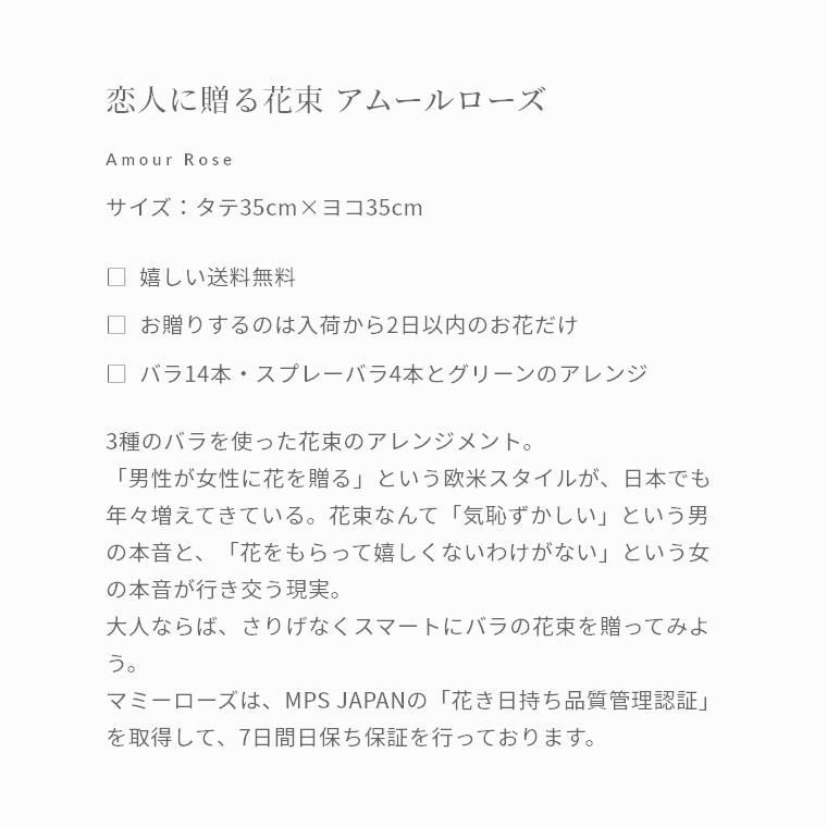 送料無料 アムールローズ 赤 バラ 薔薇 バレンタイン 誕生日 女性 花束 プレゼント プロポーズ 記念日 Amourrose マミーローズ Yahoo 店 通販 Yahoo ショッピング