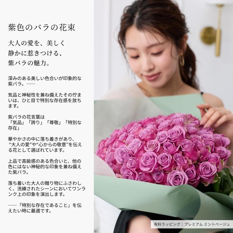 本数を選べる紫バラの花束 誕生日やお祝い、記念日に年齢分の本数で
