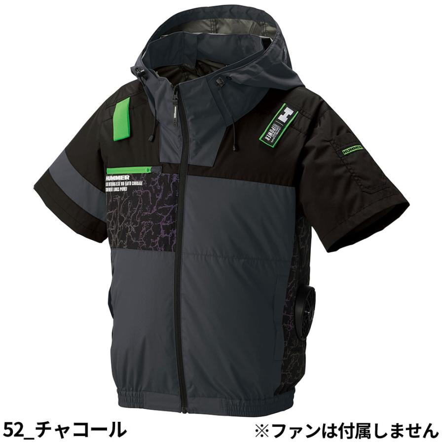 EFウェア 墜落制止用器具 HUMMER ハマー 空調風神服 チタンフード半袖