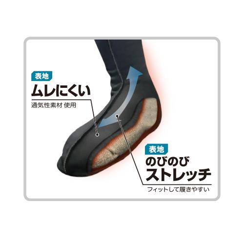 防寒ソックス ユニワールド 重ね履きソックスBOAロング B-103 ソックス