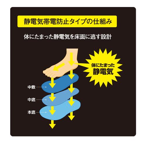 MIZUNO（ミズノ） 安全靴 オールマイティAS2 34L 静電気防止 紐靴 JSAA